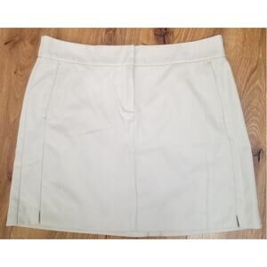 IZOD Beige Golf Skort Zipper Button Hook & Eye Close 5 1/5 Back Slit Size 10